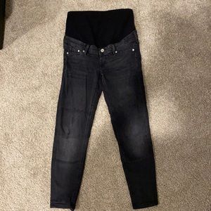 Dark gray maternity skinny jeans